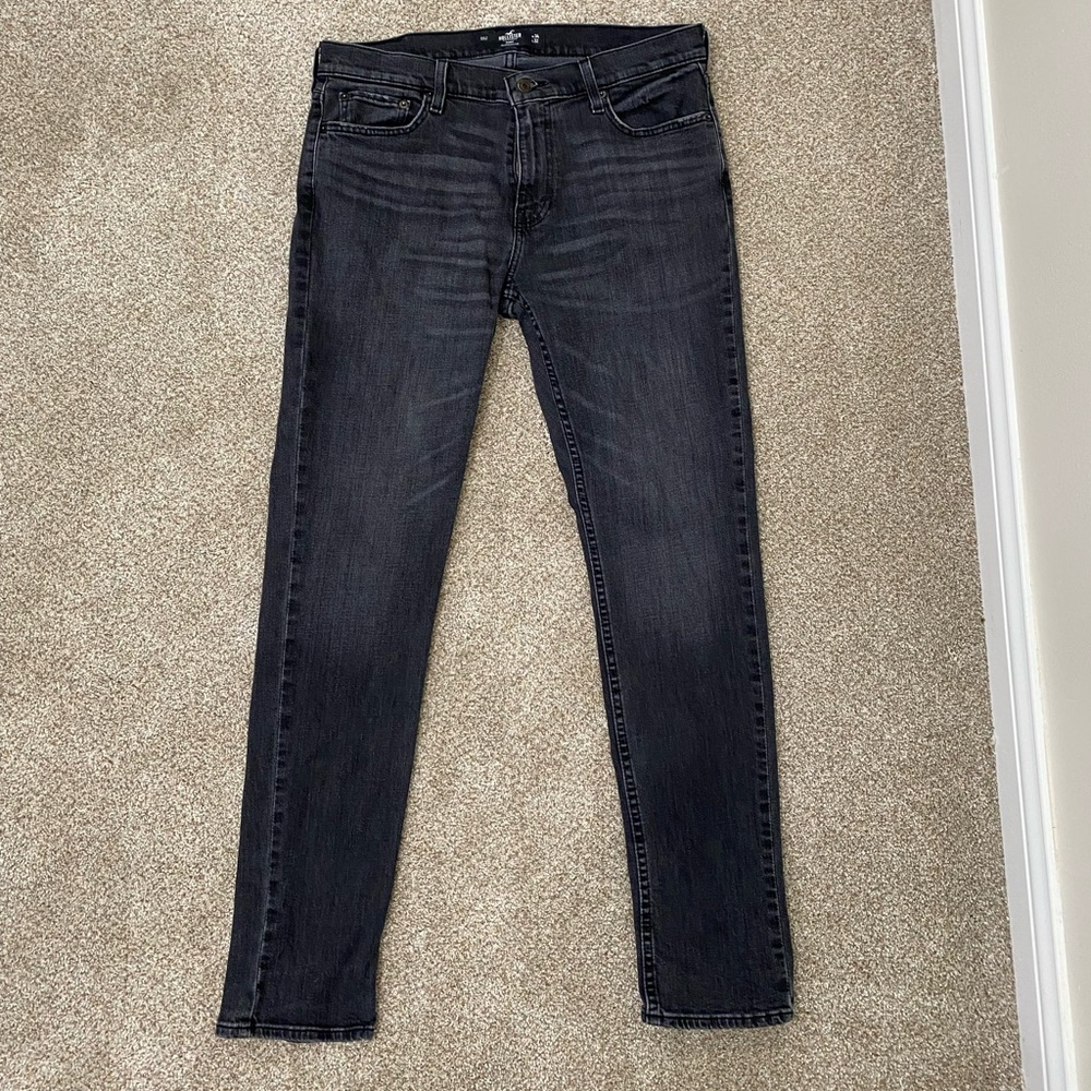 Hollister mens black skinny jeans, W34 X L32